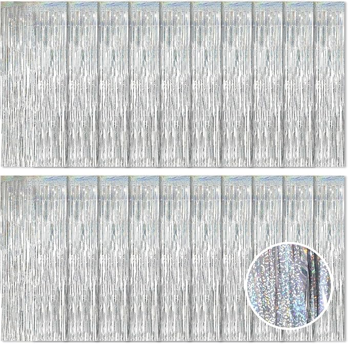 20 Pack Silver Foil Curtains by Ohiyoo