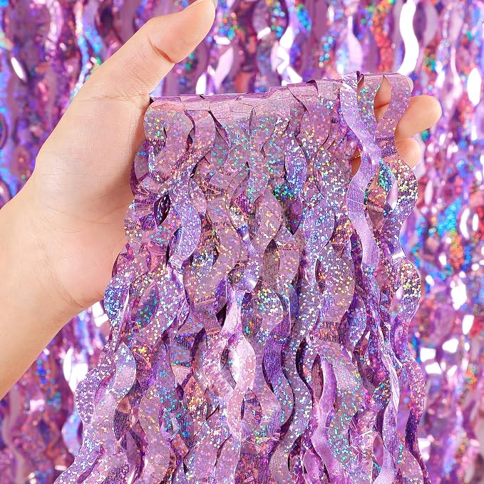 4 Pack Pink Tinsel Curtain Party Backdrop by CYLMFC