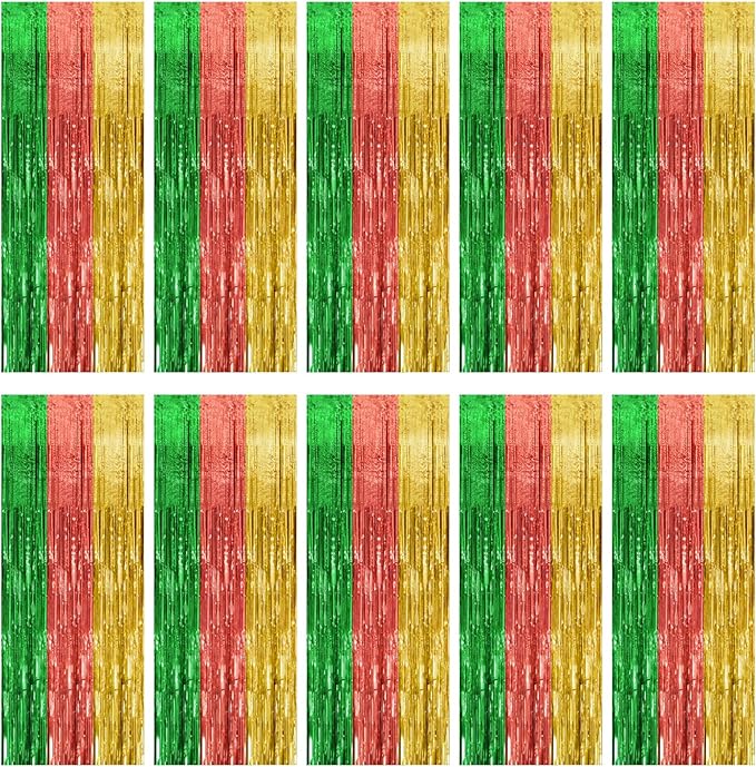 10 Pack Hawaii Backdrop Party Decorations Tinsel Curtain Summer Party Streamer by BOMSI