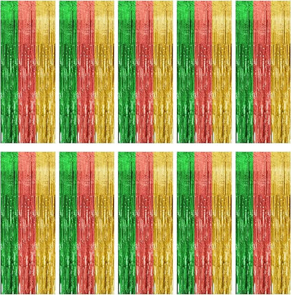 10 Pack Hawaii Backdrop Party Decorations Tinsel Curtain Summer Party Streamer by BOMSI