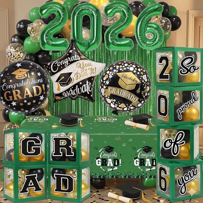 Black and Green Graduation Decorations Class of 2026 - Image 3