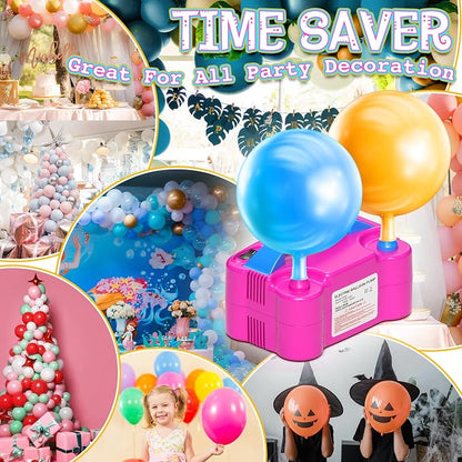 Electric Balloon Pump, Portable Dual Nozzle Electric Balloon Inflator Blower - Image 2