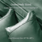 California Design Den King Size Pillowcase Set - 400 Thread Count, 100% Cotton Sateen, Set of 2 Pillow Covers, Soft and Breathable - Hunter Green