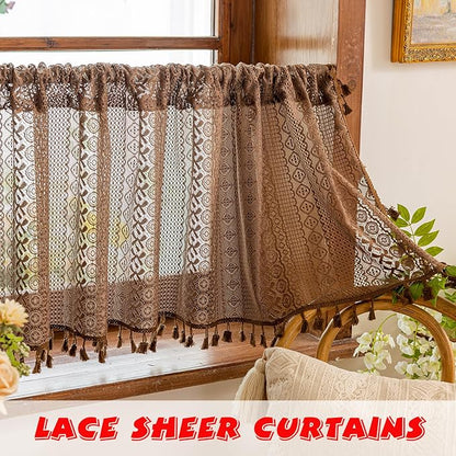 Sutuo Home Boho Valance Short Curtains 2 Panels - Image 4