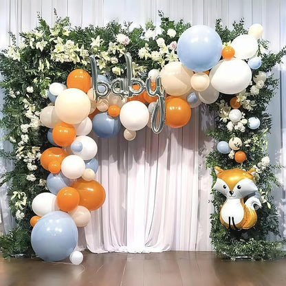 Burnt Orange and Blue Fall Balloons, 12 Inch 35PCS Dusty Blue Orange Taupe - Image 6