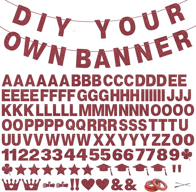 131 PCS Custom Banner DIY Letter Banners Personalized Banner | Make Your Own by Unknown