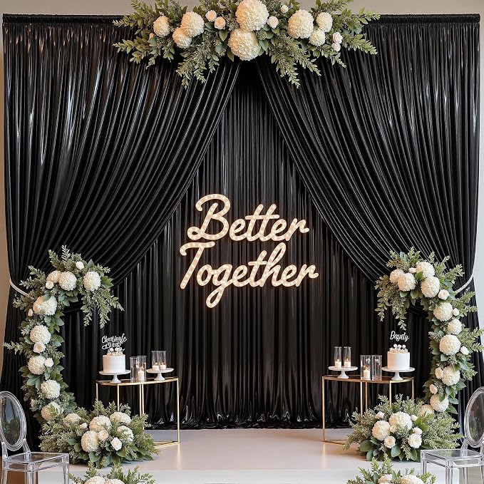40ftx10ft Shimmer Black Sequin Backdrop Curtain - Image 8