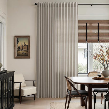 Grey Beige Linen Curtains 96 Inches Long - Image 6