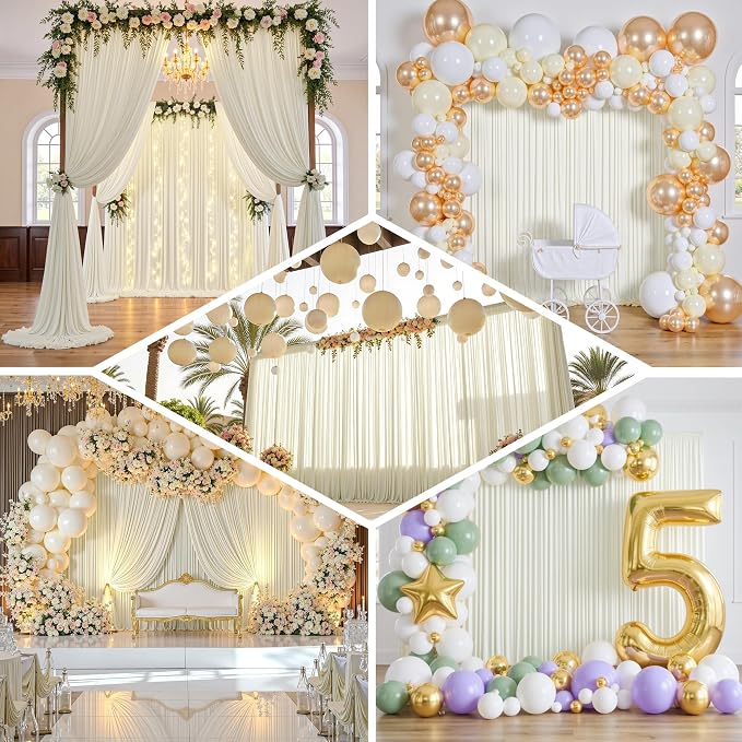20ft×12ft Ivory Backdrop Curtain - Image 5