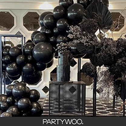 PartyWoo Black Balloons 100pcs Matte Latex Helium Balloons 12 Inch | Baby - Image 8