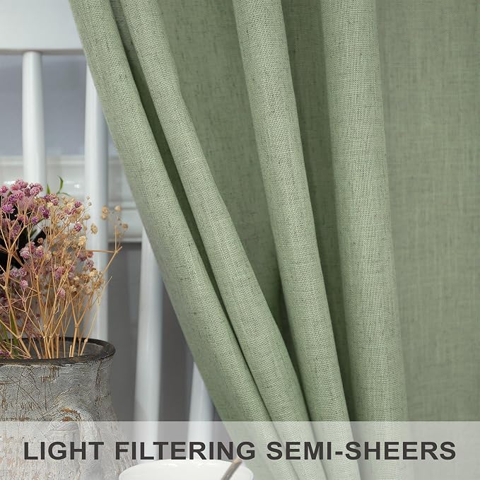 Light Sage Curtains 63 Inch Length - Image 4