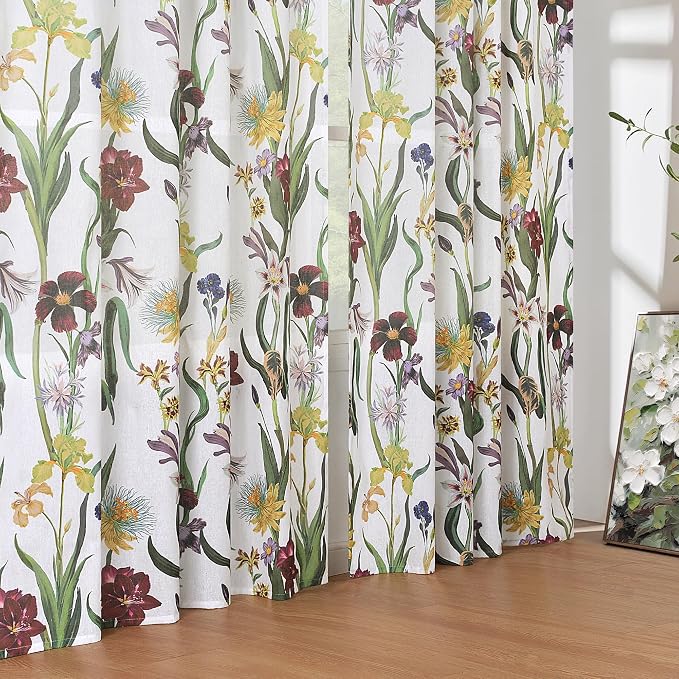Schweek Boho Floral Curtains 96 Inches Long 2 Panels - Image 7