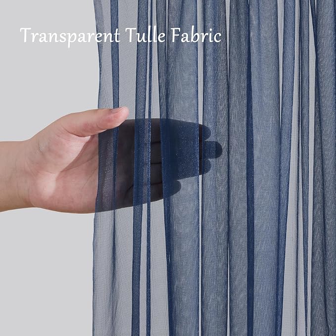 10x10ft Navy Blue Tulle Backdrop Curtain - Image 7