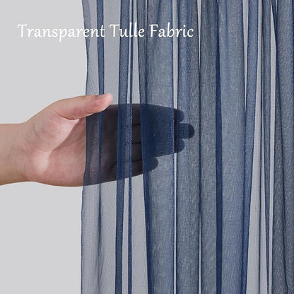 20x10ft Navy Blue Tulle Backdrop Curtain - Image 6