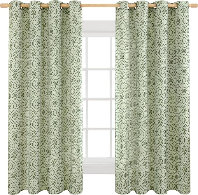 BGment Olive Green French Country Curtains 63 Inches Long - Image 8