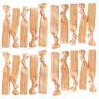Kenz Laurenz Hair Ties Ponytail Holder Set No Crease Ribbon Bands - (Pack of 20) - Peach