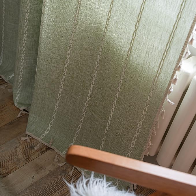 Sutuo Home Sage Green Boho Curtains - Image 5
