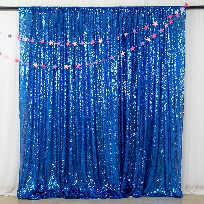 ShinyBeauty Sequin Backdrop Royal Blue 10x10FT Backdrop by ShinyBeauty