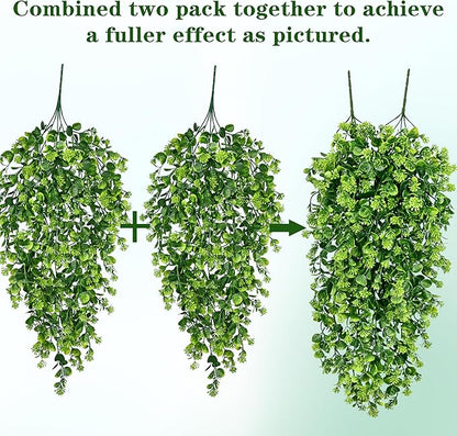 4Pcs Fake Hanging Plants 3ft Fake Plants Vines Greenery | UV Resistant Faux - Image 7
