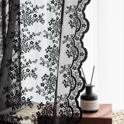 Anmao Vintage Lace Curtains 102 Inches Long 2 Panels Set, Romantic Elegant - Image 5