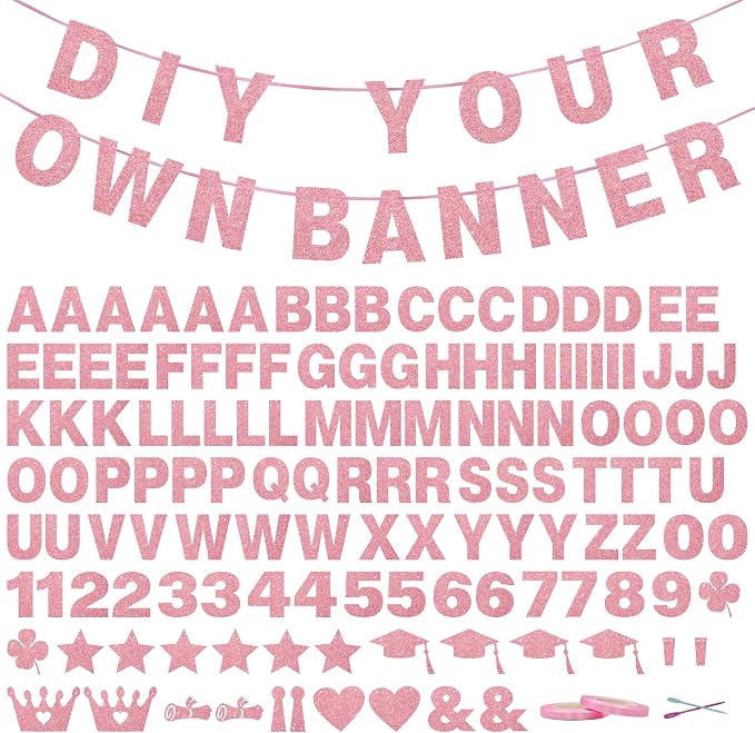 131 PCS Custom Banner DIY Letter Banners Personalized Banner by Unknown