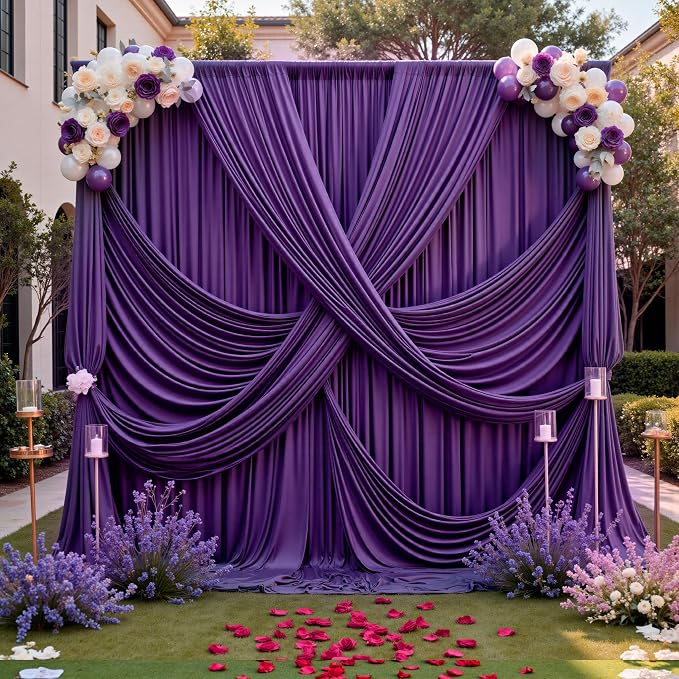 12ft x 10ft Purple Backdrop Curtains - Image 8