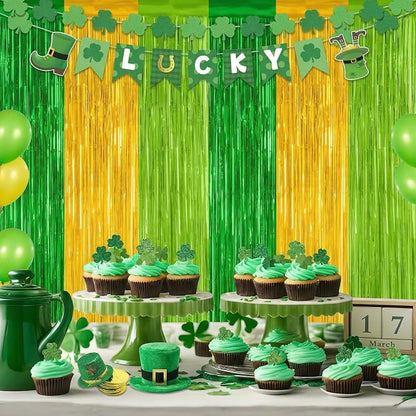 2 Pack St Patrick Party Decorations, Metallic St.Patrick Fringe Curtains Party - Image 7