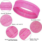 8 Pieces Sweatbands Non Slip Headbands Stretchy Running Sports Sweatbands Workout Headband Grip Silicone Yoga Hair Band Elastic Exercise Hair Wrap for Women Men