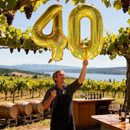 Jonhamwelbor 40 Inch Laser Gold 40 Balloon Numbers Foil Mylar Giant Balloon - Image 5