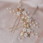 Hair Accessories, 3pcs Gold Hair Pins for Women's Wedding, Bridesmaid, Flower Girl (Gold)