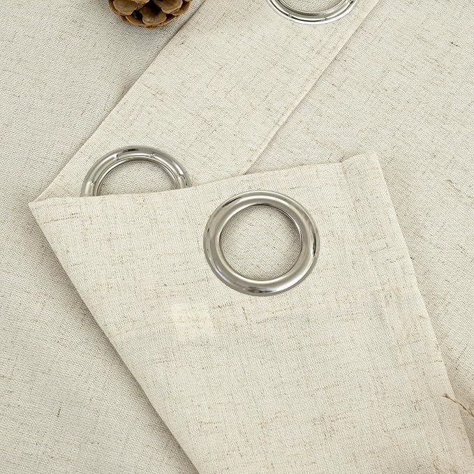 YoungsTex 45 Inch Length Beige Linen Curtains - Image 9