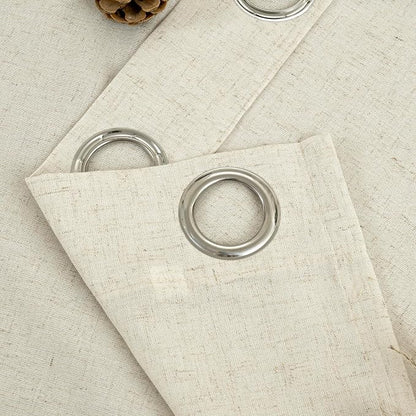 YoungsTex 45 Inch Length Beige Linen Curtains - Image 9
