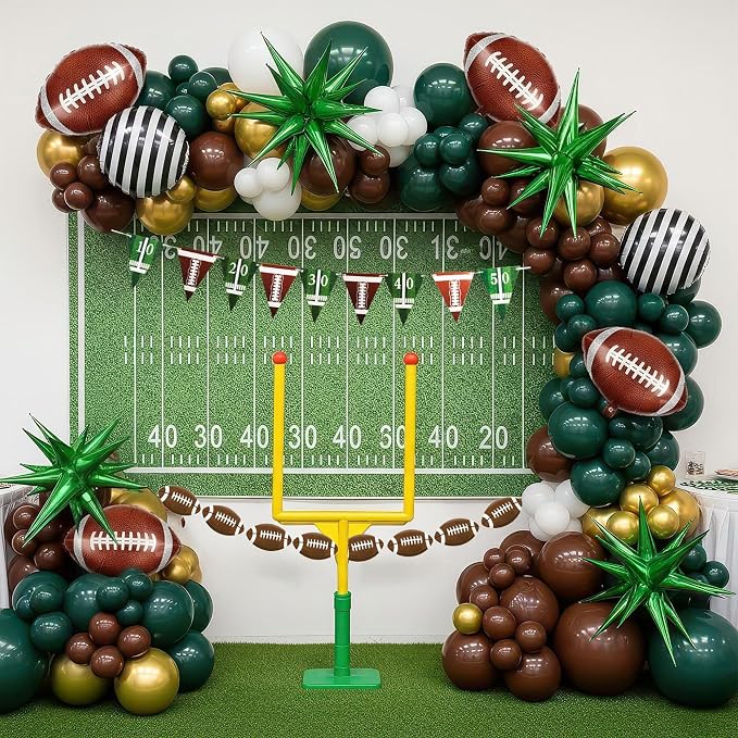 12PCS Football Foil Balloons Rugby Balloons Sports Theme Party Decor | Football - Image 4