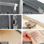 Hanging Travel Toiletry Bag for Women and Men, 6 Organizer Compartments, Extra Large Toiletries Bag, Bathroom Cosmetic Bag, Water-resistant Makeup Bag, Holds Full-Size Shampoo, Grey