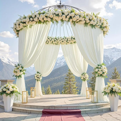 10ft x 15ft Ivory Backdrop Curtains - Image 7