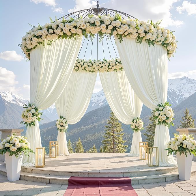 20ft x 15ft Ivory Backdrop Curtains - Image 3