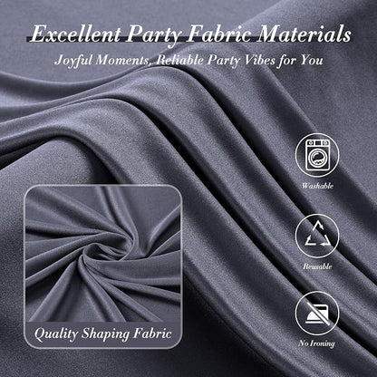 10 ft x 10 ft Wrinkle Free Charcoal Backdrop Curtain - Image 5