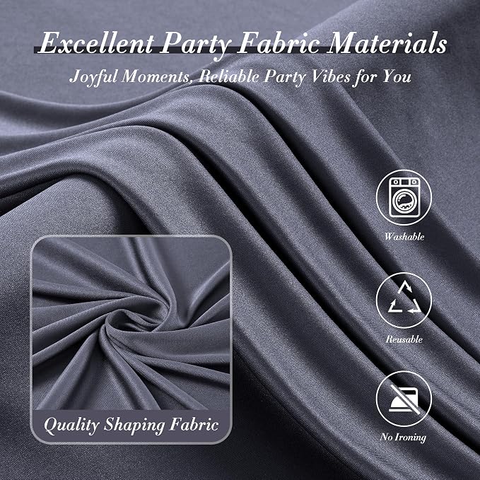 20 ft x 10 ft Wrinkle Free Charcoal Backdrop Curtain - Image 5