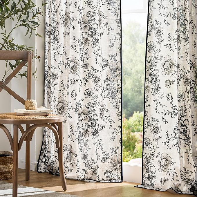 jinchan Floral Linen Curtains - Image 7