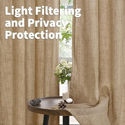 YoungsTex Burlap Linen Curtains 40 Inch Long - Image 5