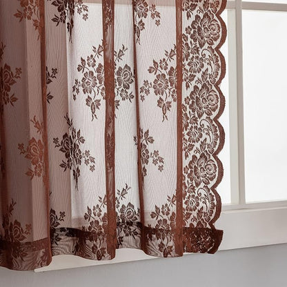 Kotile Short Warm Brown Lace Curtains - Image 5
