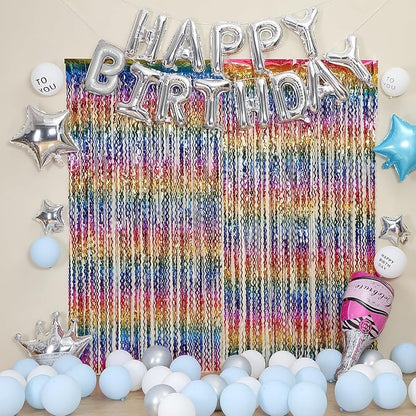 3 Pack Colorful Foil Fringe Curtain Backdrop - Image 6