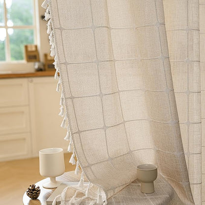 Sutuo Home Boho Door Window Curtains, Bohemian French Country Door Semi - Image 5
