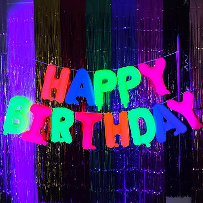 16 Inch Fluorescent Happy Birthday Balloons, Glow In The Dark Party Supplies | - Image 4