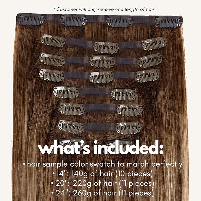 Irresistible Me Real Human Hair Extensions Clip Ins – 100% Human Hair Clip In Extensions for Length & Volume – Invisible Extension – Heat Resistant & Dyeable–Rooted Beige Highlights, 24 Inches