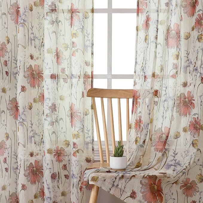 Printed Sheer Curtians 54 Inches Long - Image 7
