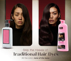 Hair Dye 2-in-1 Shampoo Color for Quick Gray Coverage – Semi Permanent Hair Color for Men and Women – 500ml (Dark Brown)