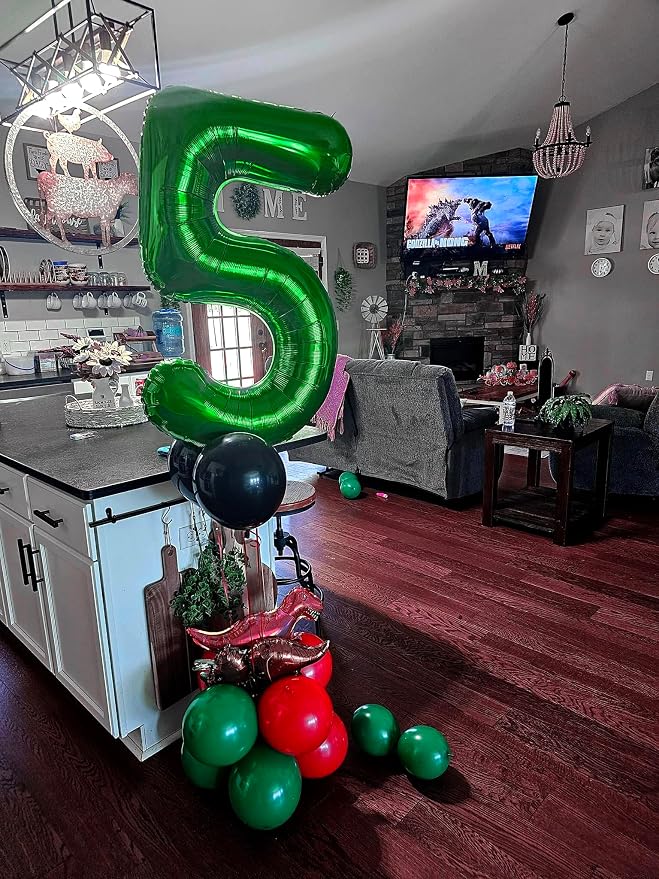 Green Number 5 Balloon 40 Inch, 5th Birthday Party Decorations Men Women | Foil - Image 4