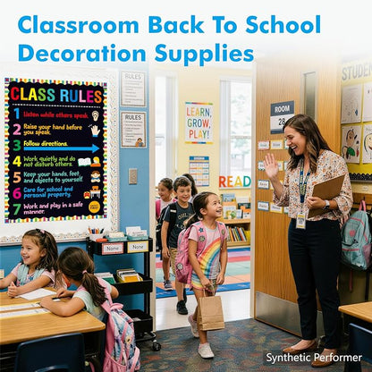 Vantasii Classroom Rule Poster, Colorful Bulletin Board Decoration Thick - Image 6