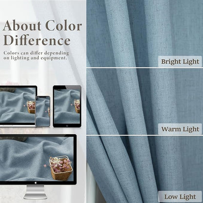 Light Blue Curtains 38 Inch Wide - Image 4
